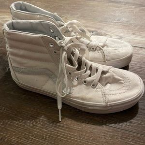 White high top old skool vans size 8.5